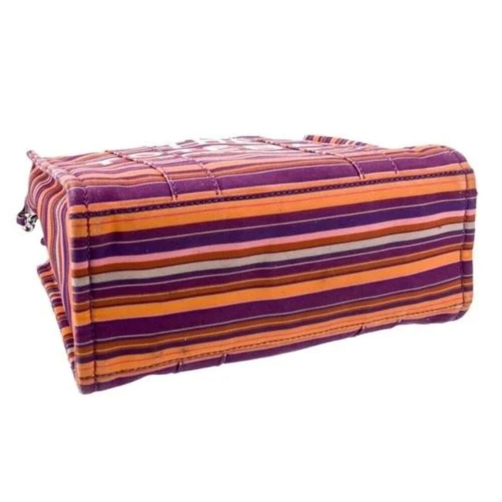 Marc Jacobs Luxury The Tote Bag Purple Striped Canvas *RARE* (MJXX141) - Picture 4 of 6